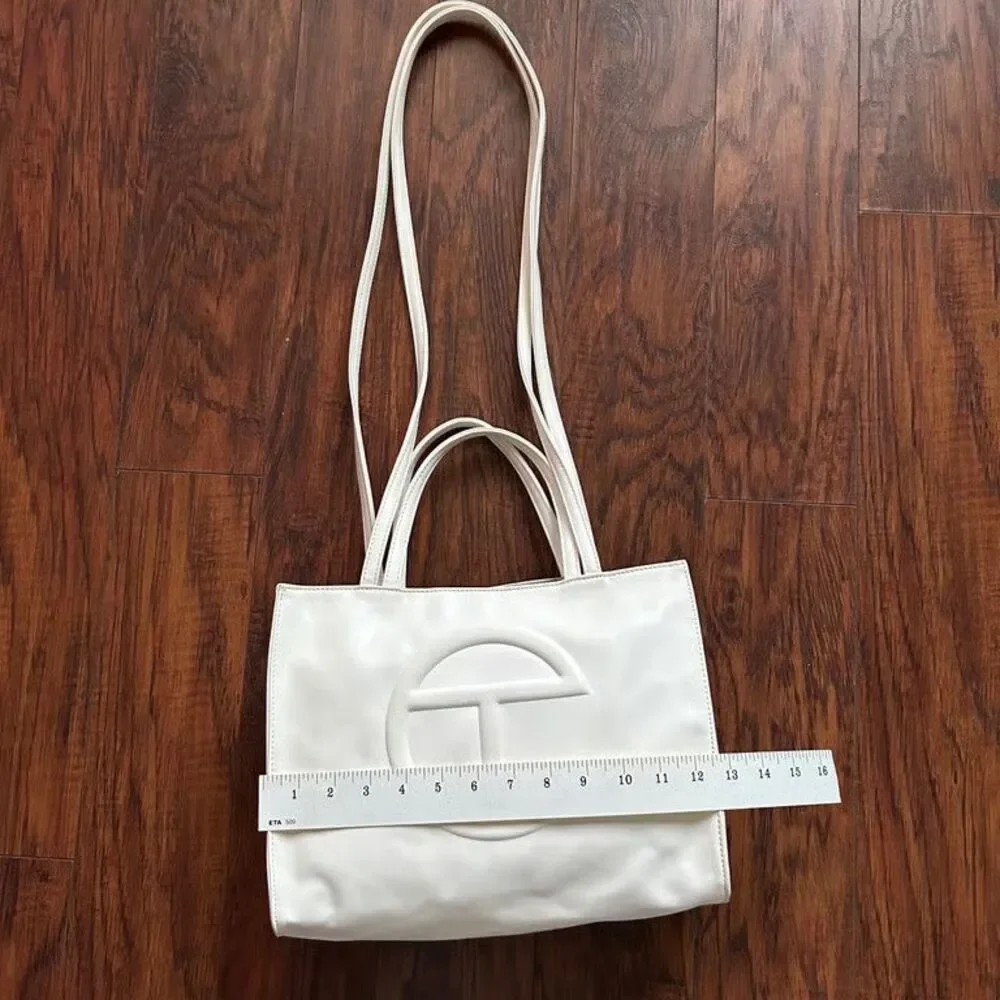 Telfar Shopping Bag Medium White Tote Crossbody Purse Vegan Leather Made in USA